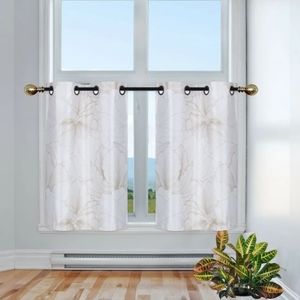 FLOWER  DESIGN FAUX SILK BLACKOUT GROMMET LINED WINDOW panels 36" taupe